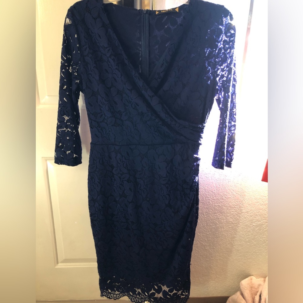 MIUSOL - NAVY BLUE LACE DRESS-NWT